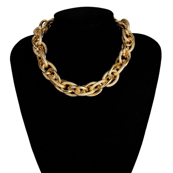 NEW Gold Chunky Link Chain Necklace - Picture 9 of 12